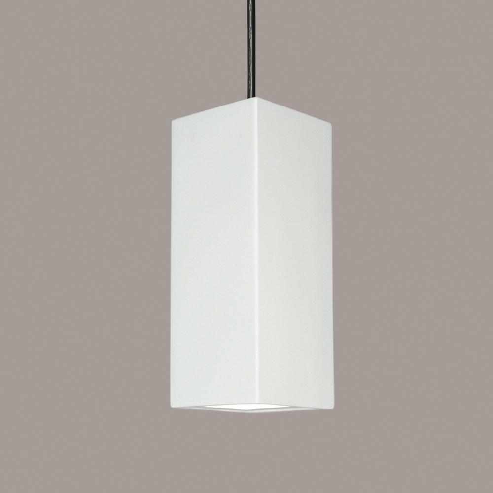 Timor Pendant: Cream Satin (E26 Base Dimmable LED (Bulb included)) (Black Cord & Canopy)