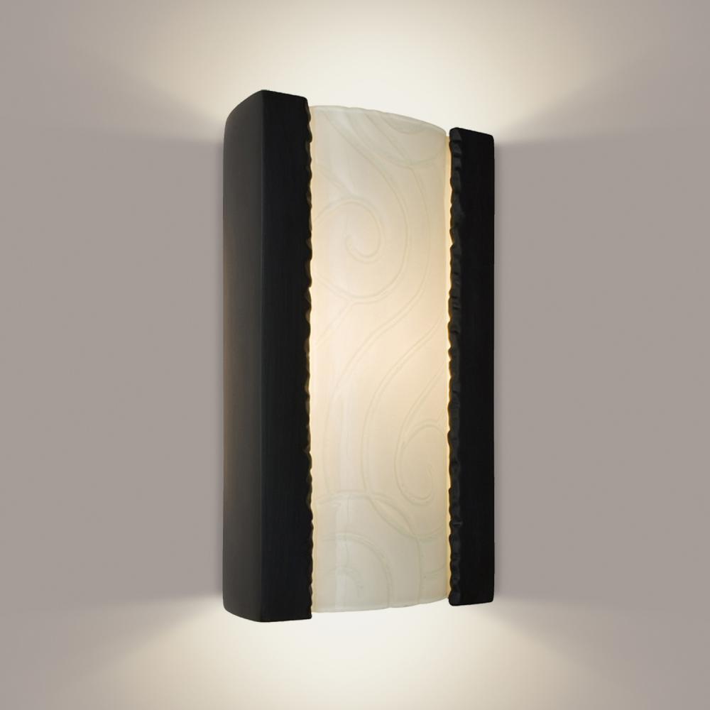 Clouds Wall Sconce Matte Black and White Frost (Outdoor/WET Location)