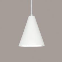 A-19 P802-A21-WCC - Gotlandia Pendant: Dusty Teal (White Cord & Canopy)