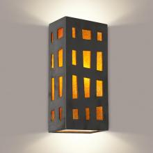 A-19 RE110-GM-TG-WET - Grid Wall Sconce Gunmetal and Tangelo (Outdoor/WET Location)