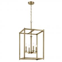 Kichler 43998NBR - Crosby 31&#34; 4-Light Foyer Pendant with Clear Glass in Natural Brass