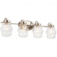 Kichler 55040PN - Janiel 33.25&#34; 4 Light Vanity Light with Clear Glass in Polished Nickel