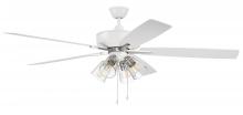 Craftmade S104WPLN5-60WWOK - 60&#34; Super Pro 104 in White/Polished Nickel w/ White/Washed Oak Blades