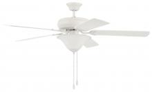 Craftmade DCF52W5C1W - 52&#34; Decorator&#39;s Choice 2 Light in Matte White w/ Matte White Blades