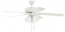 Craftmade DCF52W5C3W - 52&#34; Decorator&#39;s Choice 3 Light in Matte White w/ Matte White Blades