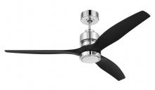 Craftmade SONWF52PLN3-FBP - 52&#34; Sonnet ceiling fan in Polished Nickel w/ Flat Black Polycarbonate Blades, WIFI control