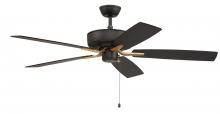 Craftmade P52FBSB5-52BWNFB - 52&#34; Pro Plus in Flat Black/Satin Brass w/ Black Walnut/Flat Black Blades