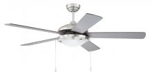 Craftmade NIK52BNK5 - 52&#34; Nikia in Brushed Polished Nickel w/ Brushed Nickel/Walnut Blades