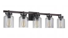 Craftmade 53605-FBDT - Foxwood 5 Light Vanity in Flat Black/Dark Teak