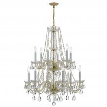 Crystorama 1137-PB-CL-S - Traditional Crystal 12 Light Swarovski Strass Crystal Polished Brass Chandelier