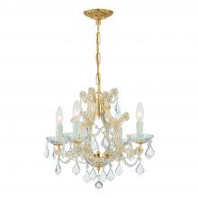 Crystorama 4474-GD-CL-SAQ - Maria Theresa 4 Light Spectra Crystal Gold Mini Chandelier