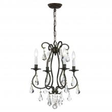 Crystorama 5014-EB-CL-S - Ashton 4 Light Swarovski Strass Crystal English Bronze Mini Chandelier