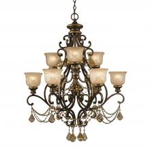 Crystorama 7509-BU-GT-S - Norwalk 9 Light Golden Teak Swarovski Strass Crystal Bronze Umber Chandelier