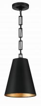 Crystorama 8685-MK-GA - Brian Patrick Flynn Alston 2 Light Matte Black + Antique Gold Mini Pendant