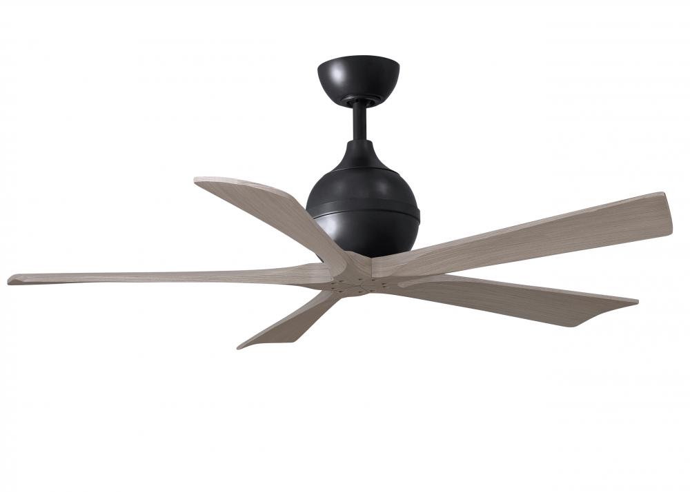 Irene-5 five-blade paddle fan in Matte Black finish with 52&#34; with gray ash blades.