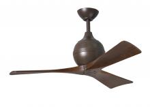 Matthews Fan Company IR3-TB-WA-42 - Irene-3 three-blade paddle fan in Textured Bronze finish with 42&#34; solid walnut tone blades.