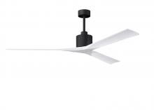 Matthews Fan Company NKXL-BK-MWH-72 - Nan XL 6-speed ceiling fan in Matte Black finish with 72” solid matte white wood blades