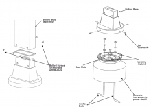 RAB Lighting BOLBASE - LANDSCAPE BOLLARD BASE ADAPTOR 8 INCHES ROUND NEW WITH MTG PLATES & BOLTS