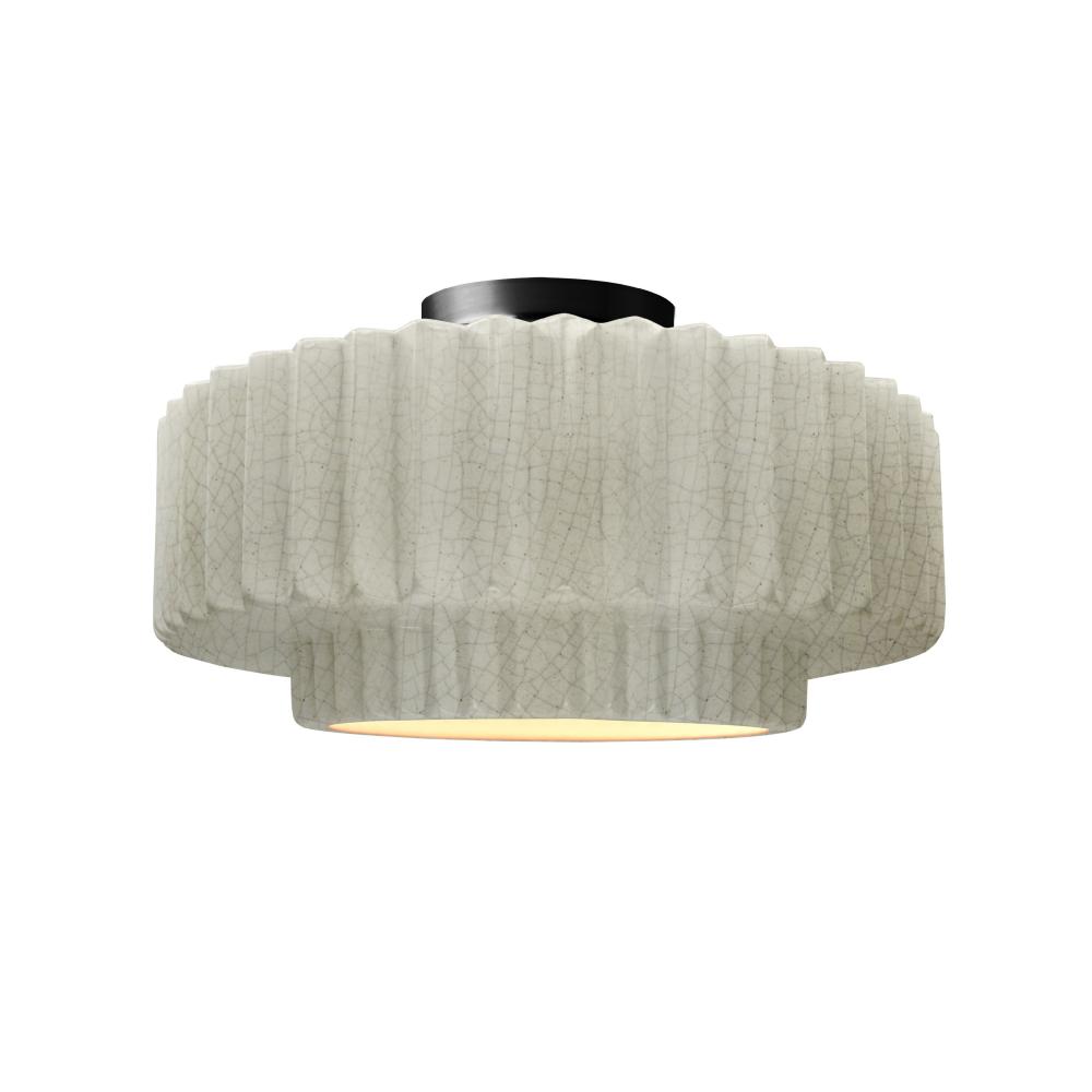 Medium Tier Pleated Semi-Flush