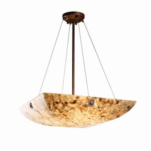 Justice Design Group ALR-9662-25-DBRZ-F4 - 24&#34; Pendant Bowl w/ LARGE SQUARE W/ POINT FINIALS