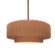 Justice Design Group CER-6553-ADOB-BRSS-RIGID-LED1-700 - Medium Tier Pleated LED Pendant