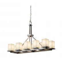 Justice Design Group CLD-8650-15-NCKL - Montana 10-Light Rectangular Ring Chandelier