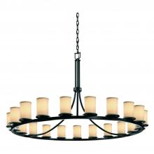 Justice Design Group FAB-8716-10-CREM-MBLK-LED21-14700 - Dakota 21-Light 1-Tier Ring LED Chandelier