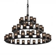 Justice Design Group MSH-8714-10-MBLK - Dakota 45-Light 3-Tier Ring Chandelier