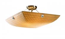 Justice Design Group PNA-9652-35-BMBO-NCKL-F5 - 24" Semi-Flush Bowl w/ CONCENTRIC SQUARES FINIALS