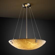 Justice Design Group PNA-9661-35-BANL-NCKL-F5 - 18&#34; Pendant Bowl w/ CONCENTRIC SQUARES FINIALS