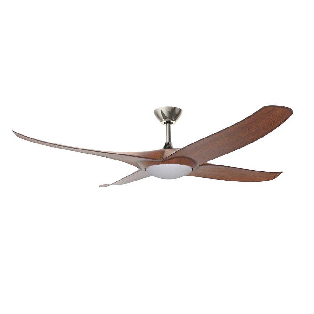 ZEPHYRUS 60 in. Satin Nickel Ceiling Fan with Dark Walnut blades