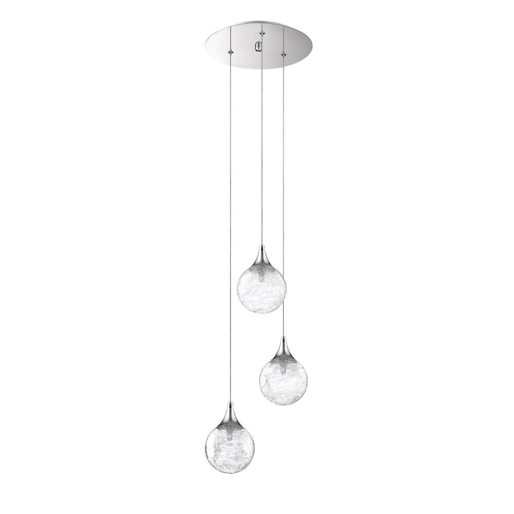 FYBRA series 3-Light Chrome Pendant Pan