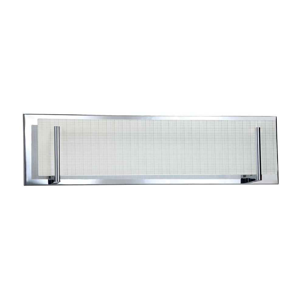 Aurora 4-Light Chrome Vanity Light with Linen Glass