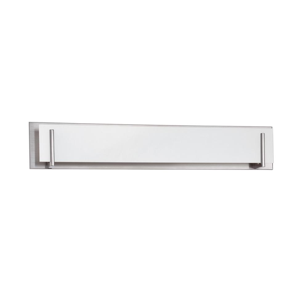 Aurora 6-Light Satin Nickel Vanity Light with White Glass