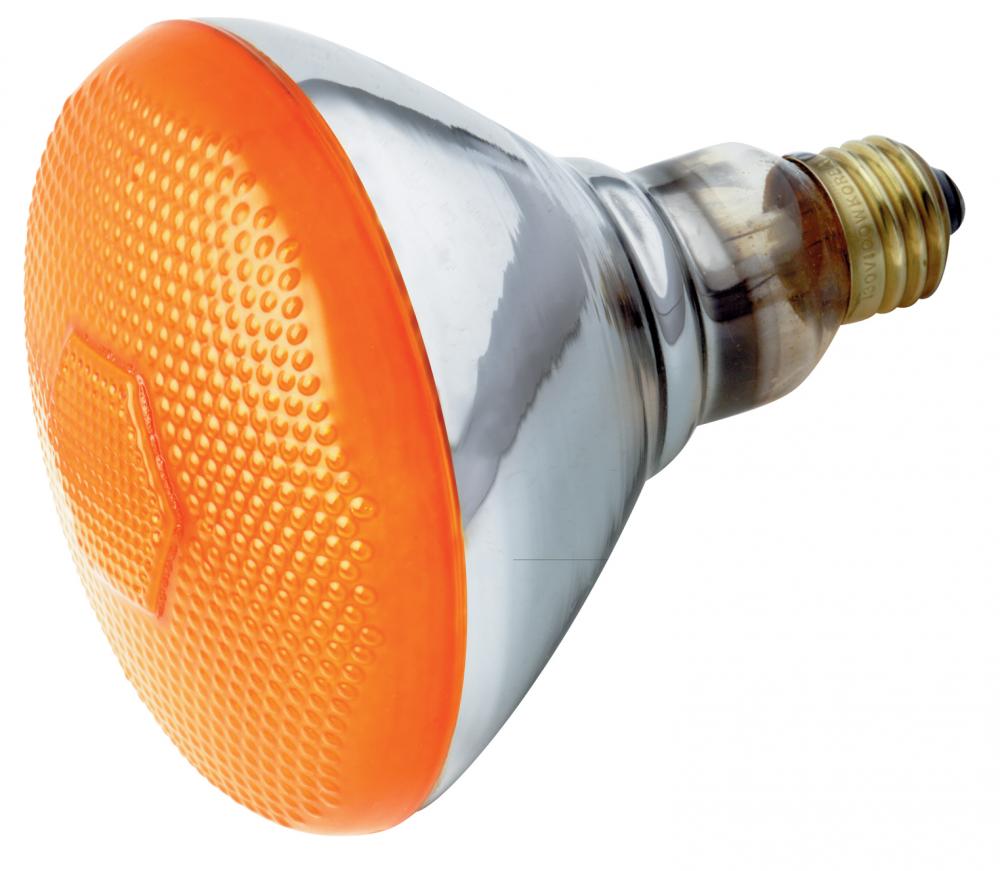 100 Watt BR38 Incandescent; Amber; 2000 Average rated hours; Medium base; 230 Volt