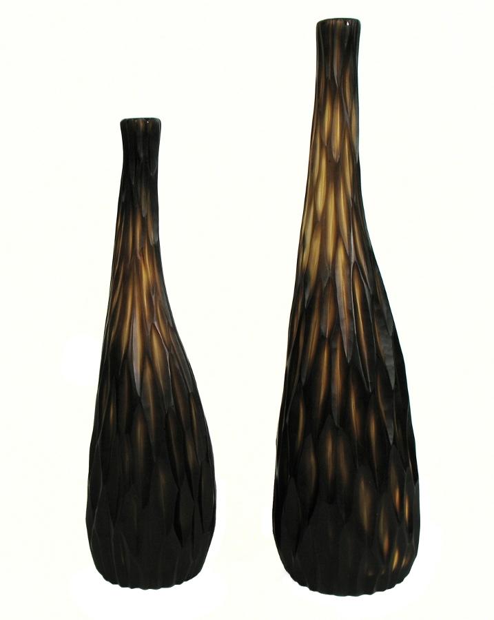 GIRAFFE CUT VASE, LG, BRN