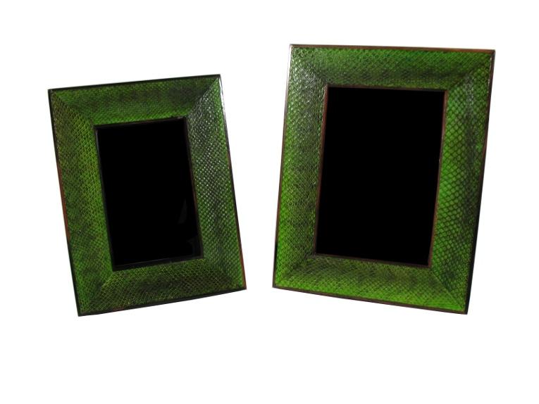 FRAME, 5X7, SNAKESKIN, GREEN