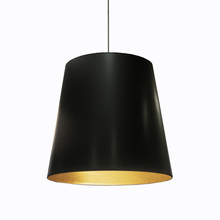 Dainolite OD-L-698 - 1 Light Tapered Drum Pendant with Black on Gold Shade