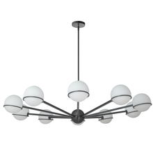 Dainolite SOF-5010C-MB - 10 Light Halogen Chandelier, Matte Black with White Opal Glass