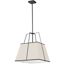 Dainolite TRA-181P-BK-CRM - 1 Light Black Pendant Cream Shade w/ White Fabric Diffuser