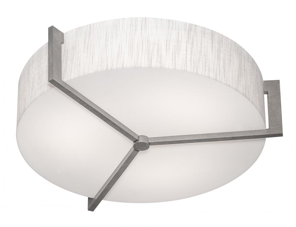 Apex 17&#39;&#39; LED Ceiling - Weathered Grey Finish - Jute Shade