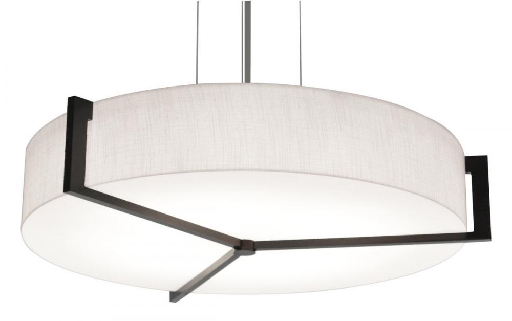 Apex 14&#39;&#39; LED Pendant - Espresso Finish - Linen White Shade