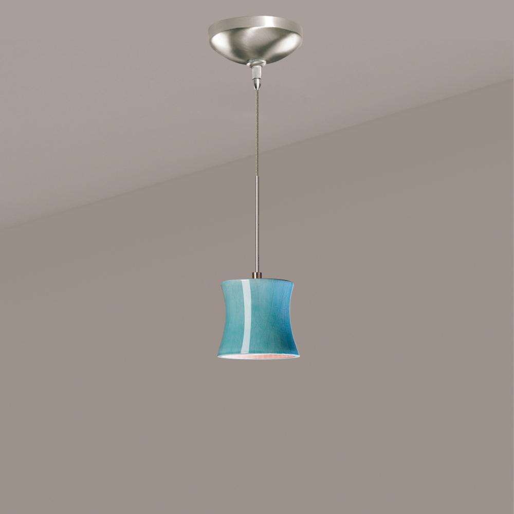 Sake Low Voltage Mini Pendant Teal Crackle (12V Dimmable MR16 LED (Bulb included))