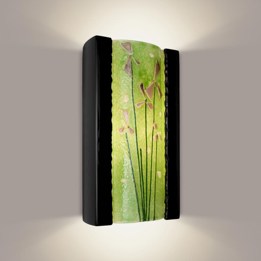 Meadow Wall Sconce Black Gloss and Multi Lime (Outdoor/WET Location)