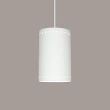 A-19 P205-B1-WCC - Delos Pendant: Southern Hickory Burl (White Cord & Canopy)