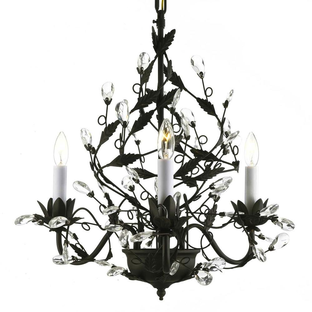 WROUGHT IRON CRYSTAL CHANDELIERS