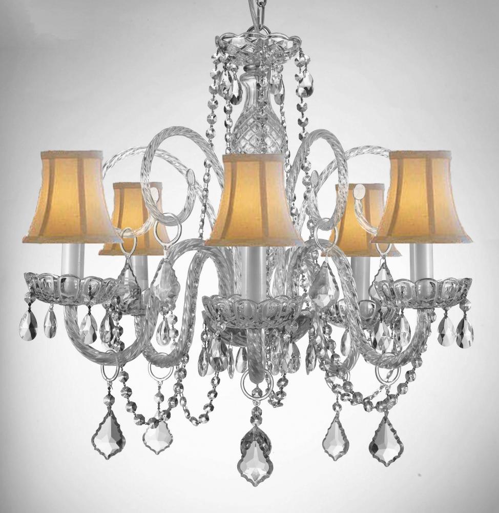 MURANO VENETIAN STYLE ALL-CRYSTAL CHANDELIER WITH SHADES