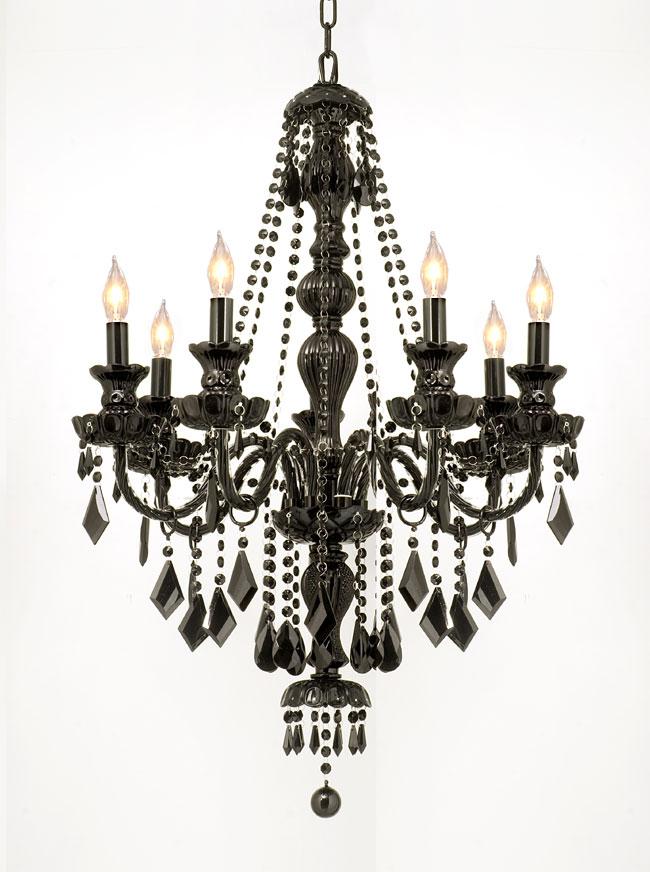 JET BLACK CRYSTAL CHANDELIER