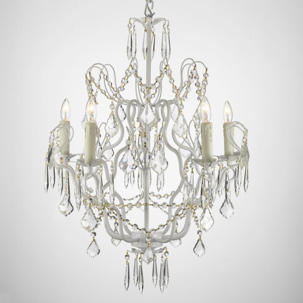 WROUGHT IRON and Crystal CHANDELIER