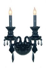 Gallery Lighting sconce-2-490-black - JET BLACK CRYSTAL WALL SCONCE